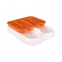 Лоток для стол. приборов раздвижной Бело-оранжевый (уп.6) Альтернатива