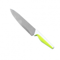Поварской нож 19,7/0,15см с бело-зеленой ручкой ТПР, С68