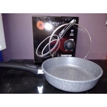 Сковорода d28см МРАМОР серый съемная ручка с кр. МВ28-СРСК (Г)