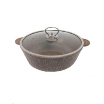 Жаровня 26 см ГРАНИТ (браун-браун)с крышкой (3)