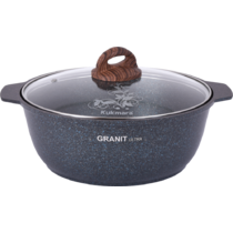 Кастрюля-жаровня 5,0л Granit Ultra стекл/крышка blue жгг51а