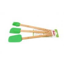 Набор лопаток и кисточки силикон/бамбук.ручками 30см арт.166 BRAVO