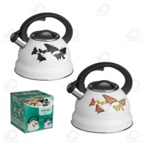 Чайник 2,5л нерж. св индук с декором/меняет цвет БАБОЧКИ КТ-132