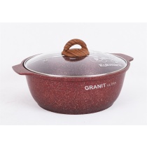 Кастрюля-жаровня 4,0л Granit Ultra стекл/крышка red жга41а