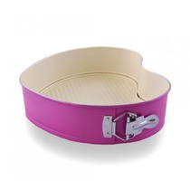 Форма д/выпечки 26*22*7см сердце разъем. керамич/покр. ФУКСИЯ КТ-ФВ-С26Ф