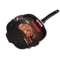 Сковорода-гриль квадратная 280х280мм с ручкой, АП (темный мрамор) сгкмт280а