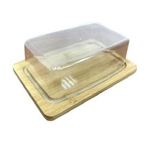 Масленка/Сырница 19,5*13*5см, бамбук, пластик арт.371 BRAVO